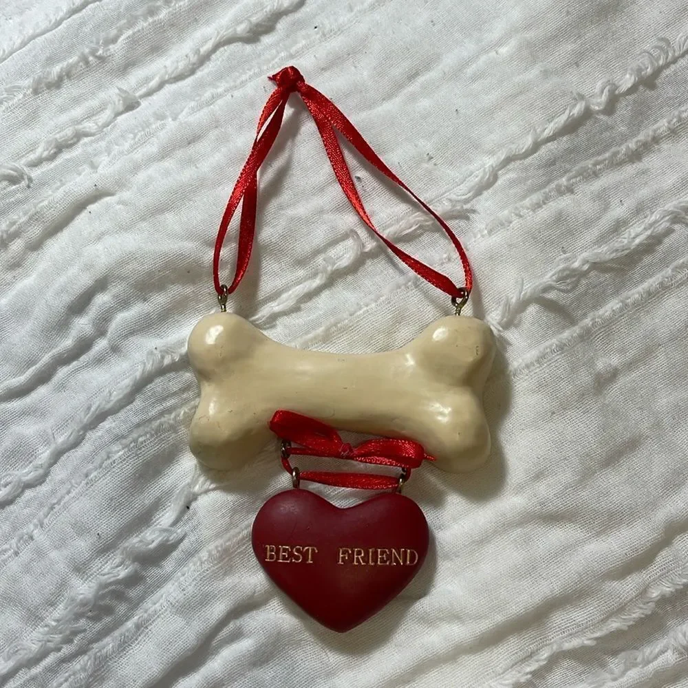 Best Friend Bone with heart ornament